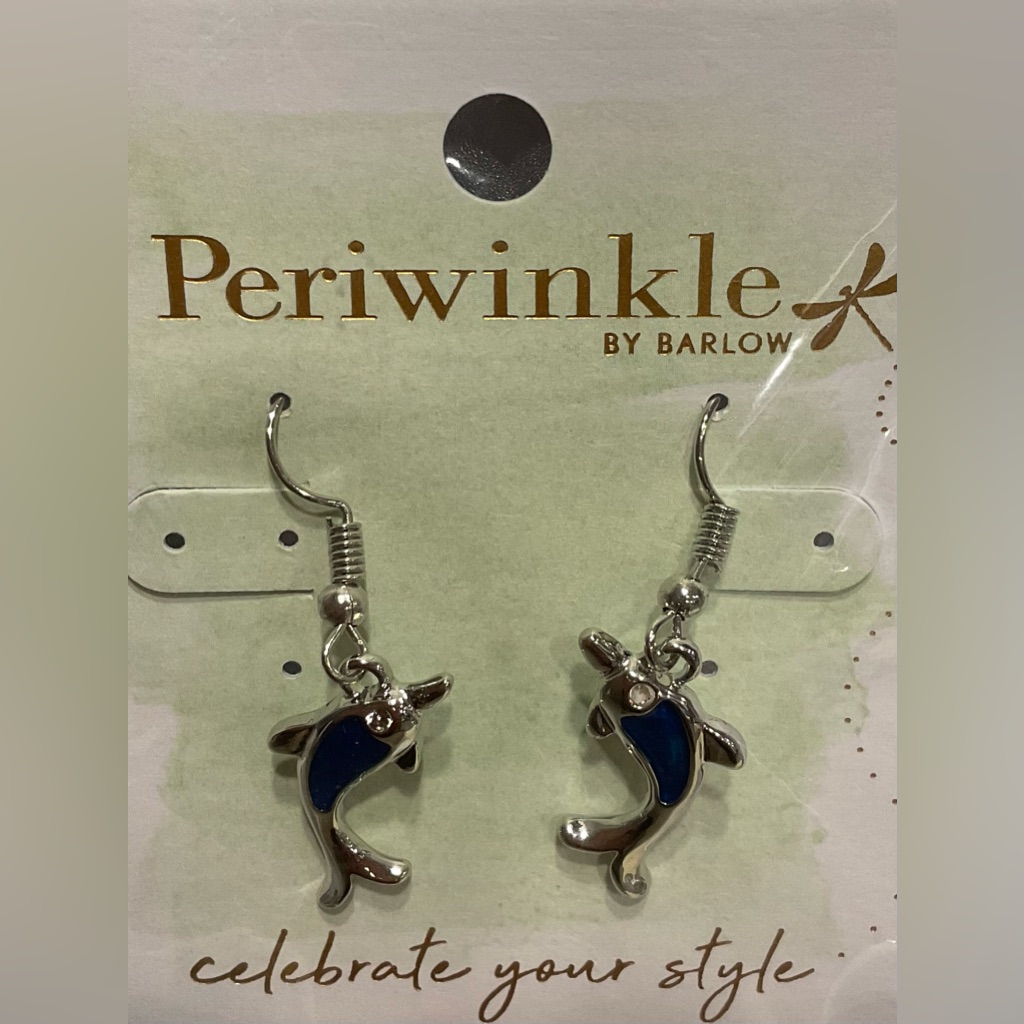 Nwt Periwinkle By Barlow Dangle Dolphin Earrings #1042